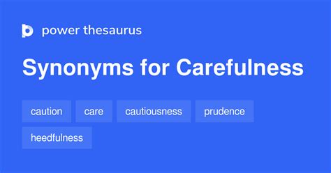 All solutions for "carefulness" 11 letters crossword answer - We have 1 clue, 2 answers & 69 synonyms from 3 to 24 letters. . Synonyms for carefulness